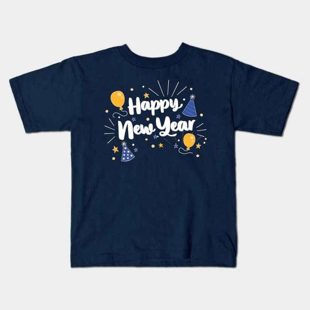 Happy New Year Party Kids T-Shirt by letnothingstopyou